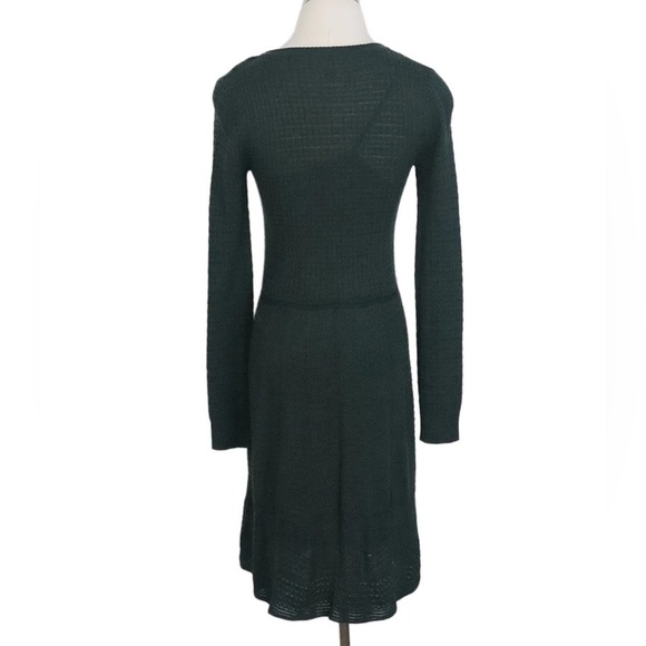M by Missoni Square Neck Knit Fit Flare Dress, Forest Green, Size IT44/8 US, EUC - Picture 4 of 11